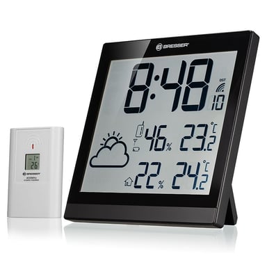 Bresser horloge météo lcd temeotrend jc - noire - Neuf