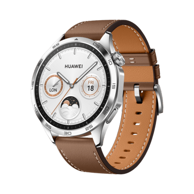 Watch GT 4 46 mm Classic en cuir Marron, Boitier en acier inoxydable