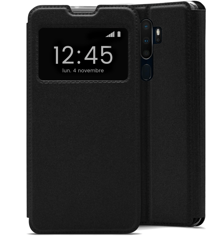 Etui Folio compatible Noir Oppo A5 2020