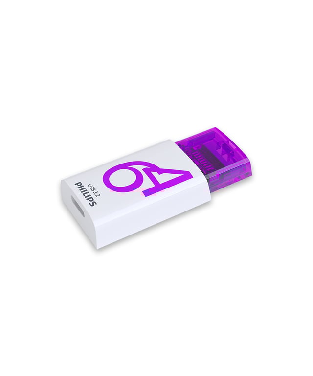 Philips Click lecteur USB flash 64 Go USB Type-C 3.2 Gen 1 (3.1 Gen 1) Violet, Blanc - Neuf