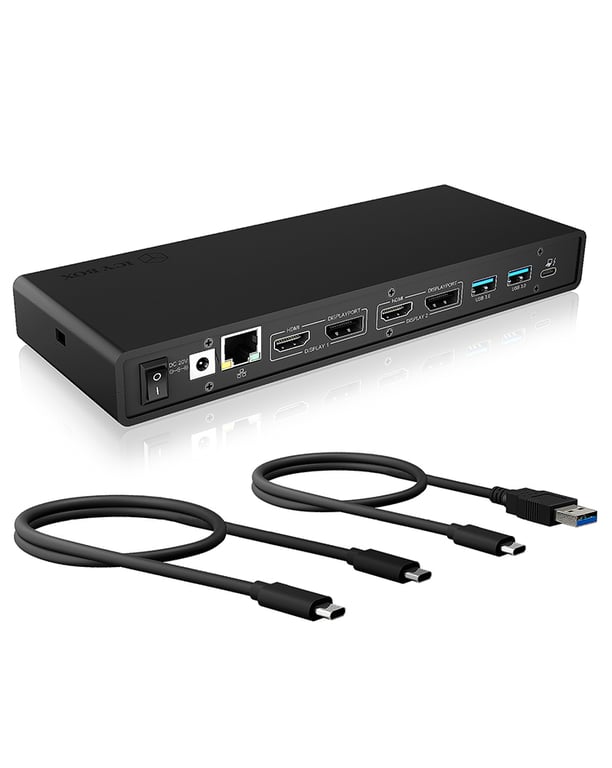 ICY BOX IB DK2245AC Avec fil USB 3.2 Gen 1 3.1 Gen 1 Type C Neuf