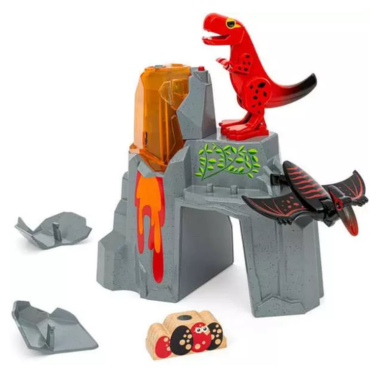Volcan en éruption et dinosaures Brio - vue 6
