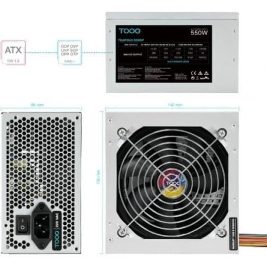 TooQ TQAPOLO 550SP unité d'alimentation d'énergie 20+4 pin ATX ATX - vue 4