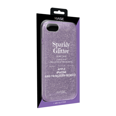 Custodia sottile con brillantini per Apple iPhone 6/6s/7/8/SE 2020/SE 2022, viola