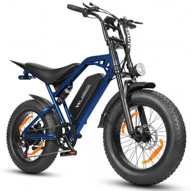 Bicicleta eléctrica todoterreno ESKUTE V202, batería de larga duración de 48 V y 20,8 Ah, doble suspensión - azul
