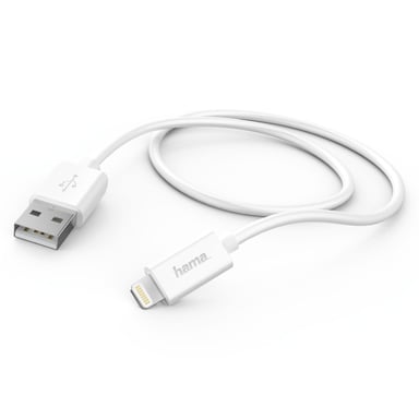 Câble de charge/données, Lightning, 1 m, blanc