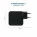 Mobilis Charger 100W 2USB C 1USBA GaN cable 100W Portátil, Smartphone, Tableta Negro Corriente alterna Interior