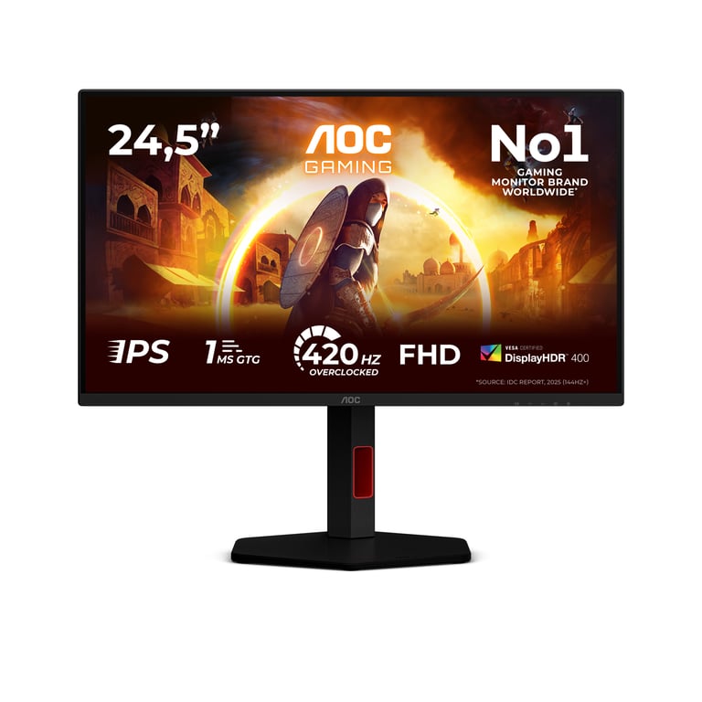 AOC G4 25G4KUR écran plat de PC 62,2 cm (24.5 ) 1920 x 1080 pixels Full HD LED Noir, Rouge - Neuf