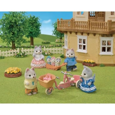 Sylvanian Families Les frères et soeurs husky et leur tandem - Epoch d'enfance Bleu - vue 7