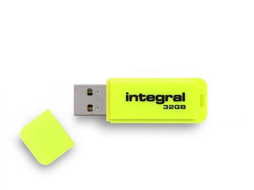 Integral 32GB USB2.0 DRIVE NEON YELLOW unidad flash USB USB tipo A 2.0 Amarillo