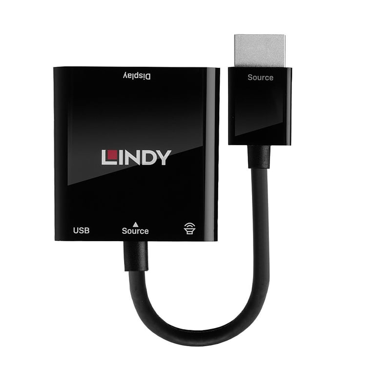 Lindy 38285 adaptador de cable de vídeo 0,1 m HDMI tipo A (Estándar) VGA (D-Sub) Negro