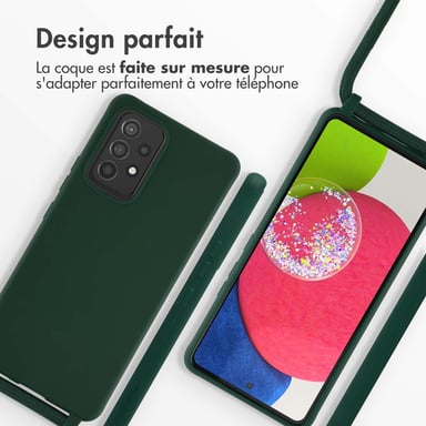 imoshion Coque en silicone avec cordon pour Samsung Galaxy A53 - Vert foncé