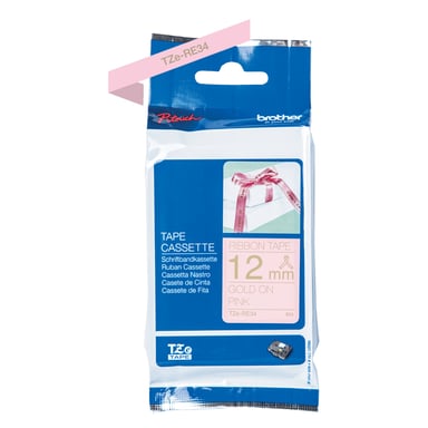 BROTHER Ruban tissus Or sur Rose 12mm (4m)