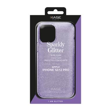 Coque slimÂ pailletée étincelante pour Apple iPhone 12/12 Pro, Violet