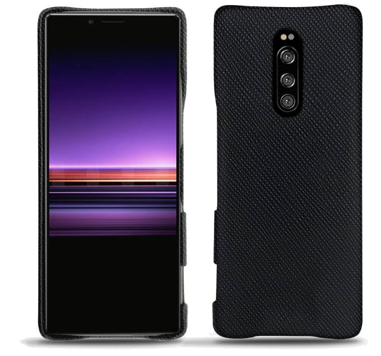 Coque cuir Sony Xperia 1 - Coque arrièreNoir