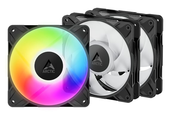 ARCTIC Freezer P12 Pro A-RGB Carcasa del ordenador Ventilador 12 cm Negro, Blanco 3 pieza(s)