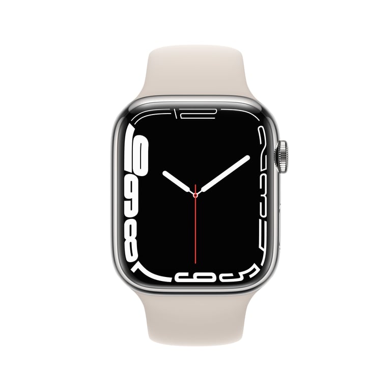 Apple Watch Series 7 OLED 45 mm Numérique Écran tactile 4G Argent Wifi GPS (satellite), beige