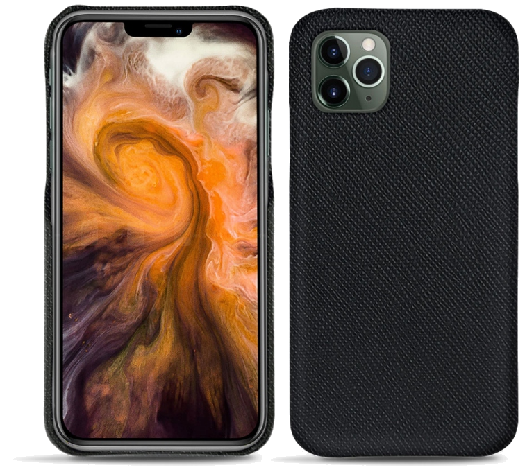 Coque cuir Apple iPhone 11 Pro Max - Coque arrièreNoir