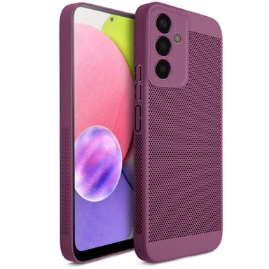 Moozy VentiGuard Coque de téléphone pour Samsung A54 5G Violet – Housse respirante avec motif perforé pour la circulation de l'air, ventilation, anti-surchauffe