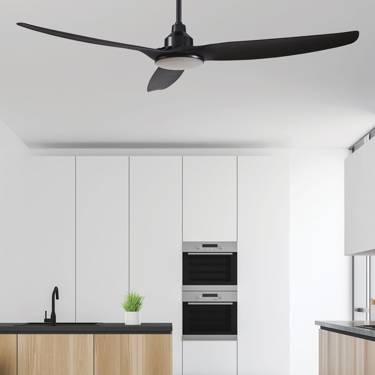 Fanelite Ventilateur de plafond 132 cm FANDC52LN BK Moteur DC LED dimmable 3 couleurs 3 pales Télécommande Silencieux Neuf - vue 2