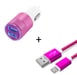Pack Chargeur Voiture pour Smartphone Micro USB (Cable Metal Nylon + Double Adaptateur Prise Allume Cigare) Android Connecteur