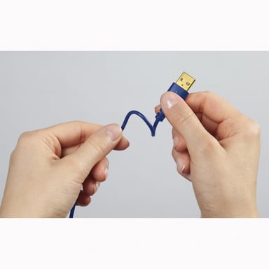 Cavo USB-C Flexi-Slim, oro, antitorsione, blu, 0,75 m