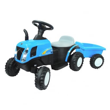 Trattore a pedali New Holland con rimorchio blu 6V per bambini