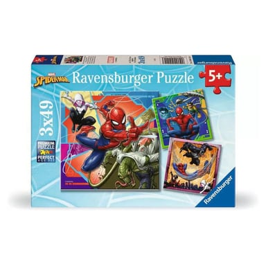Marvel Spider-Man Puzzle Set - 3 Puzzles de 49 Piezas con Pósters