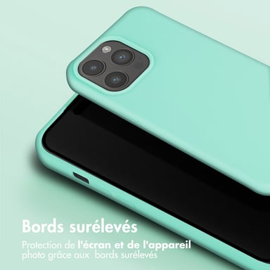 Selencia Coque silicone avec cordon amovible pour Apple iPhone 15 Pro Max - Turquoise
