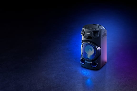 SONY MHCV13.CEL Sistema de audio portátil Bluetooth de alta potencia - Luces multicolor - Refuerzo de graves a chorro
