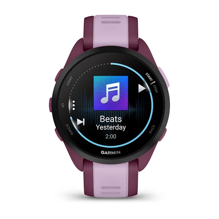 Garmin Forerunner 165 Music 3,05 cm (1.2 ) AMOLED 43 mm Numérique 390 x 390 pixels Écran tactile Violet GPS (satellite) - Neuf