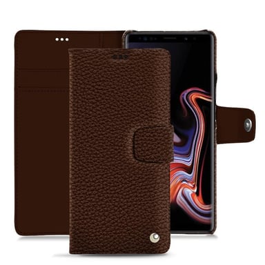 Housse cuir Samsung Galaxy Note9 -  - Marron - Cuir grainé
