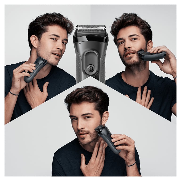 Rasoir électrique sans fil BRAUN Series 3 Shave&Style 3000BT outil 3 en 1 avec tondeuse à barbe - vue 2