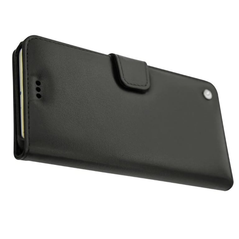 Funda de piel Huawei P10 Plus - Solapa billetera - Negro - Piel lisa