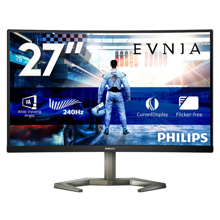 Philips Evnia 27M1C5200W Moniteur de Jeu 27 Pouces FHD incurvé 240 Hz 1 ms GtG FreeSync Premium 1920x1080 HDMI DisplayPort - vue 2