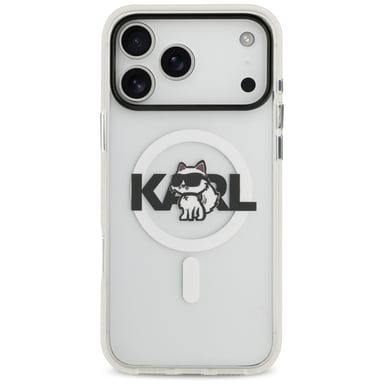 Karl Lagerfeld IML Choupette Sketch Logo Custodia MagSafe per iPhone 17 Pro Max trasparente