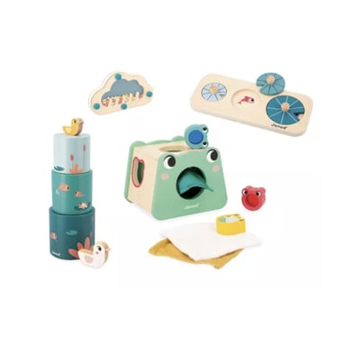 Gioco da tavolo Janod Box Bâton de Pluie Boîte à Formes Pyramide et Puzzle