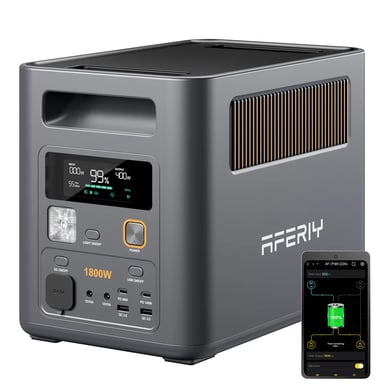 AFERIY P180 Pro – Centrale elettrica portatile – 1800W AC – 1024Wh LiFePO4 – Espandibile fino a 5120Wh