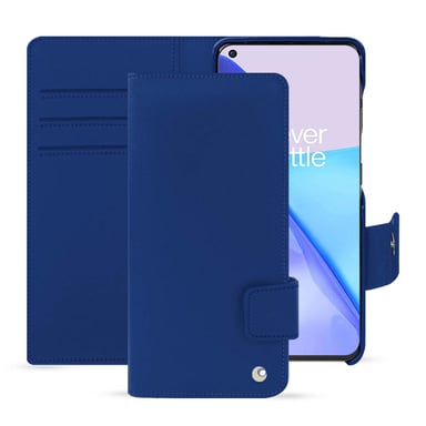 Funda de piel OnePlus 11 - Solapa billetera - Azul - Piel lisa