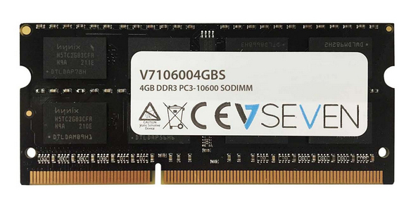 V7 4GB DDR3 PC3-10600 - 1333mhz SO DIMM Notebook módulo de memoria - V7106004GBS