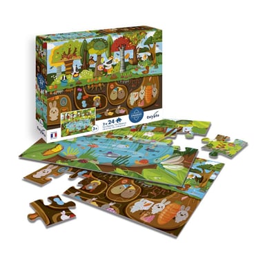 Puzzle éducatif 24 pièces x 2 : Vie Dessus et Vie Dessous pour enfants