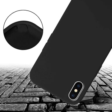 Tour de cou chaîne pour Apple iPhone XS MAX en LIQUID BLACK Housse de protection en silicone avec cordelette réglable