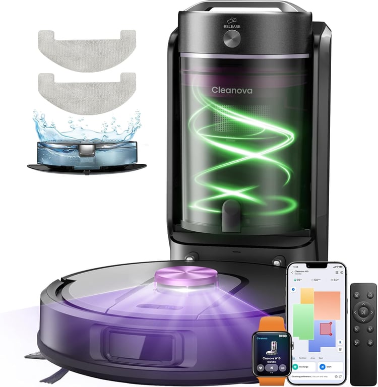 Robot Aspirateur Laveur Auto Vidange 10?000?Pa Neuf