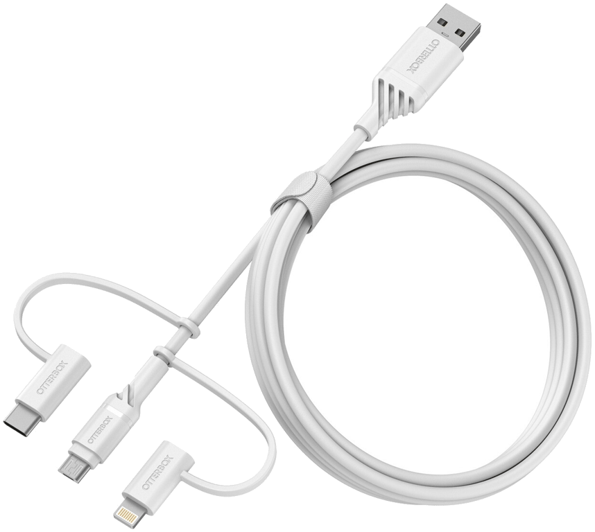 Câble renforcé 3 en 1 pour iPhone OtterBox 1m Blanc