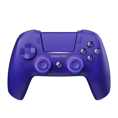 Manette de jeu sans fil Oniverse Starion Violet Bluetooth pour PS5 PS3 PC Android iOS, 6 axes, jack 3,5 mm, mode Turbo, 2 boutons arrière programmables