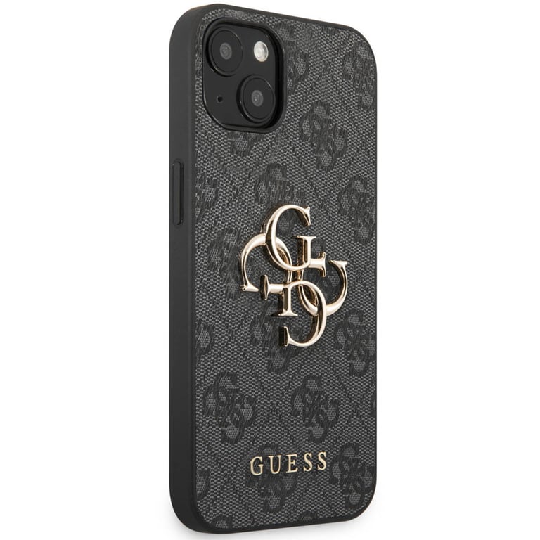 Guess Coque 4G Metal Logo Backcover pour Apple iPhone 13 - Gris