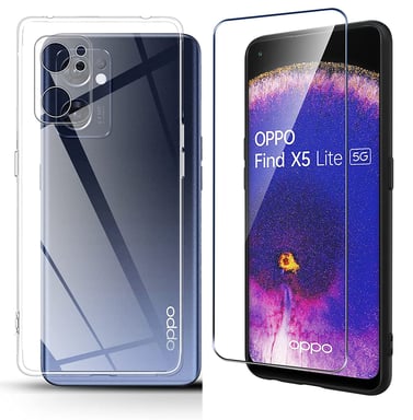 Oppo Find X5 Lite 5G coque tpu transparente et vitre