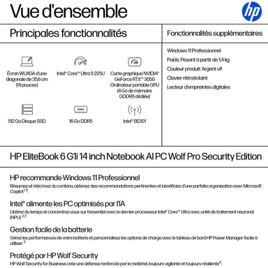 HP Elitebook 14" Argent - vue 3