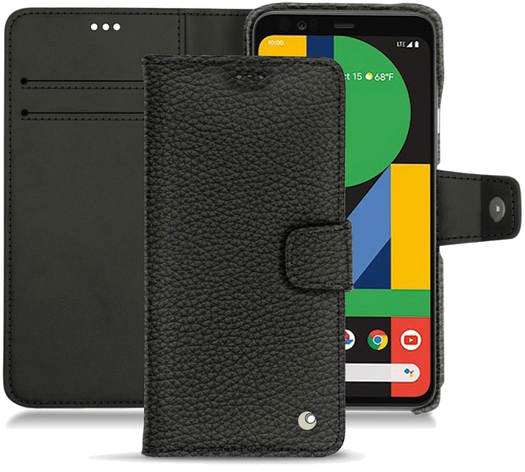 Housse cuir Google Pixel 5 - Rabat horizontal portefeuilleNoir