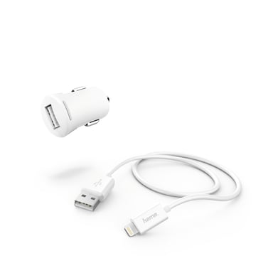 Hama 00210579 chargeur d'appareils mobiles Lecteur e-book, Smartphone, Tablette Blanc Allume-cigare Auto